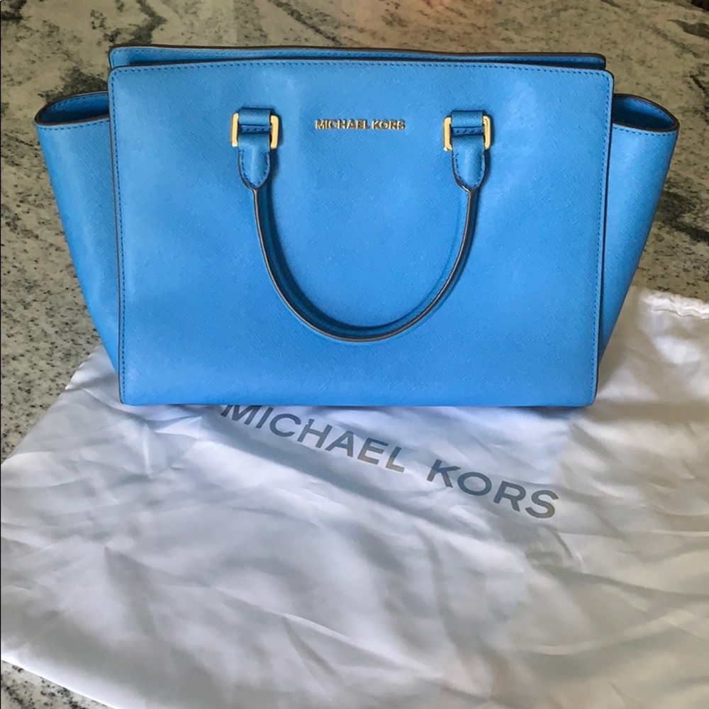 Blue Michael Kors Purse